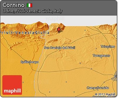 Political 3D Map of Cornino