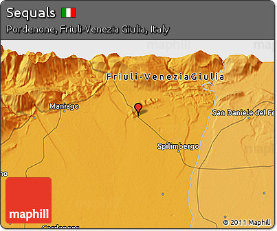 Political 3D Map of Sequals