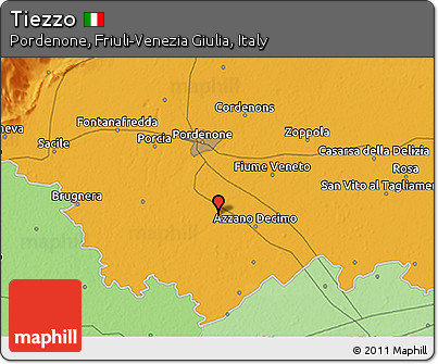 Political 3D Map of Tiezzo