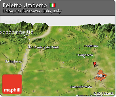 Satellite 3D Map of Feletto Umberto