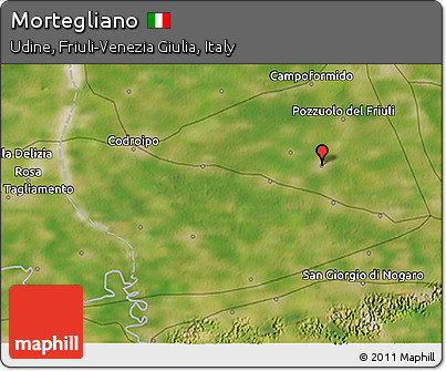 Satellite 3D Map of Mortegliano