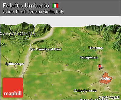 Satellite 3D Map of Feletto Umberto