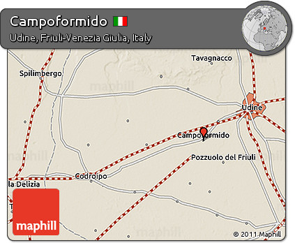 Shaded Relief 3D Map of Campoformido
