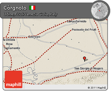 Shaded Relief 3D Map of Córgnolo