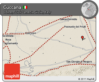 Shaded Relief 3D Map of Cuccana