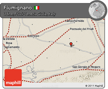 Shaded Relief 3D Map of Flumignano