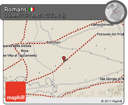 Shaded Relief 3D Map of Romans