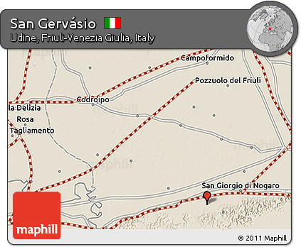 Shaded Relief 3D Map of San Gervásio