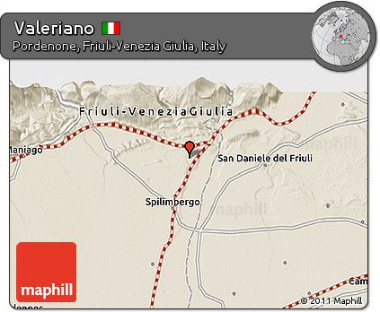 Shaded Relief 3D Map of Valeriano