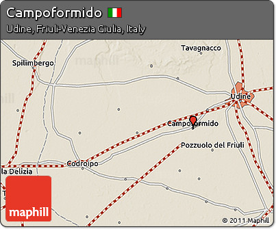 Shaded Relief 3D Map of Campoformido