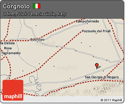 Shaded Relief 3D Map of Córgnolo