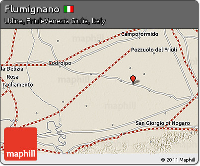 Shaded Relief 3D Map of Flumignano
