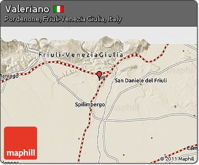 Shaded Relief 3D Map of Valeriano