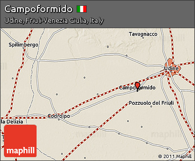 Shaded Relief 3D Map of Campoformido