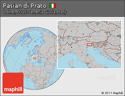 Gray Location Map of Pasian Di Prato