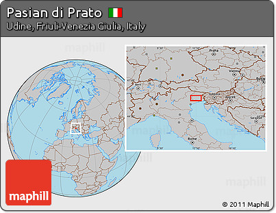 Gray Location Map of Pasian Di Prato
