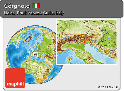 Physical Location Map of Córgnolo