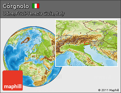 Physical Location Map of Córgnolo