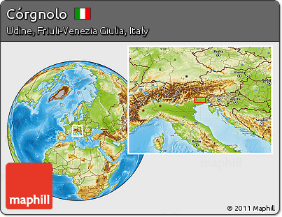 Physical Location Map of Córgnolo