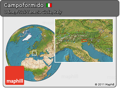 Satellite Location Map of Campoformido