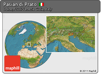 Satellite Location Map of Pasian Di Prato