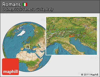 Satellite Location Map of Romans