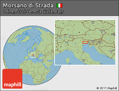 Savanna Style Location Map of Morsano Di Strada