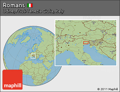 Savanna Style Location Map of Romans