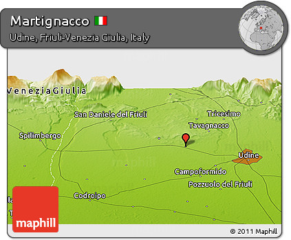 Physical Panoramic Map of Martignacco