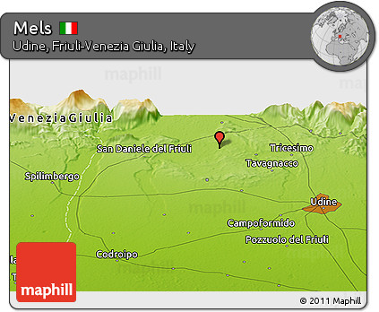 Physical Panoramic Map of Mels