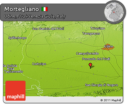 Physical Panoramic Map of Mortegliano