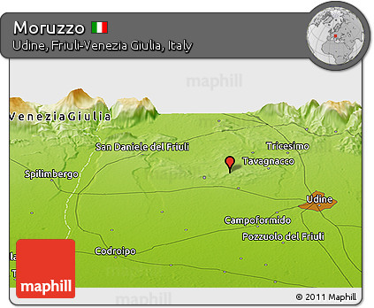 Physical Panoramic Map of Moruzzo