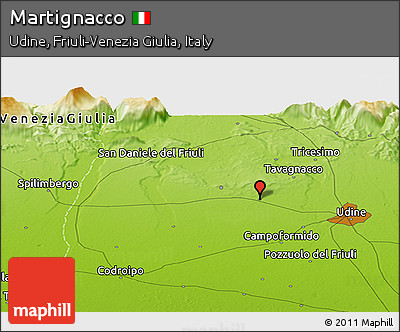 Physical Panoramic Map of Martignacco