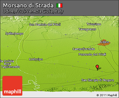 Physical Panoramic Map of Morsano Di Strada