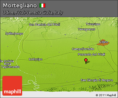 Physical Panoramic Map of Mortegliano
