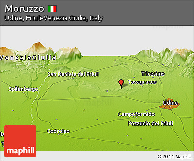 Physical Panoramic Map of Moruzzo