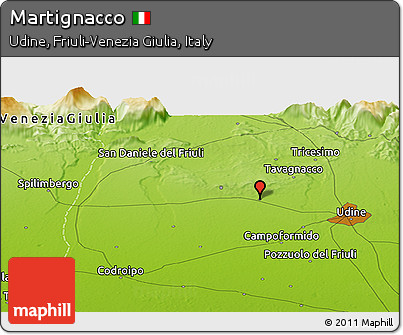 Physical Panoramic Map of Martignacco