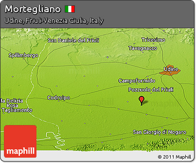 Physical Panoramic Map of Mortegliano