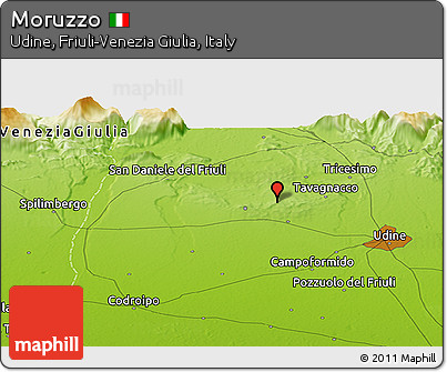 Physical Panoramic Map of Moruzzo