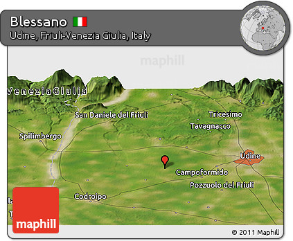 Satellite Panoramic Map of Blessano