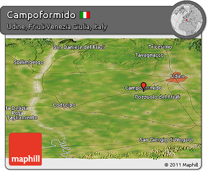 Satellite Panoramic Map of Campoformido
