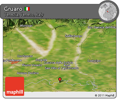 Satellite Panoramic Map of Gruaro