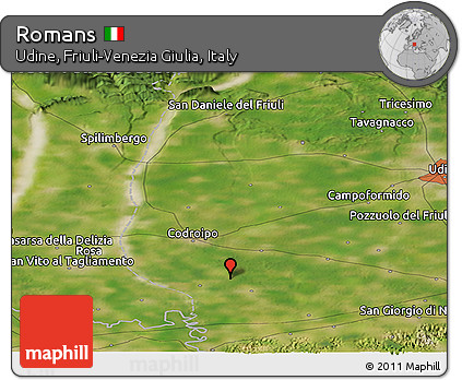 Satellite Panoramic Map of Romans