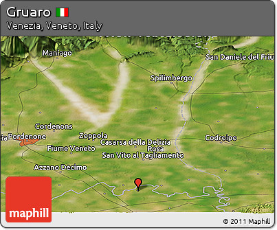 Satellite Panoramic Map of Gruaro