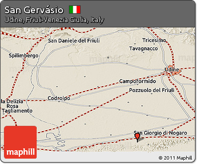 Shaded Relief Panoramic Map of San Gervásio