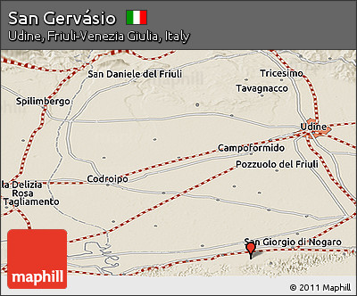 Shaded Relief Panoramic Map of San Gervásio