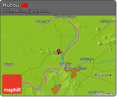 Physical 3D Map of Hutou