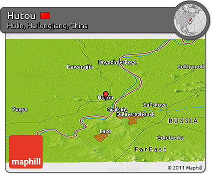 Physical Panoramic Map of Hutou