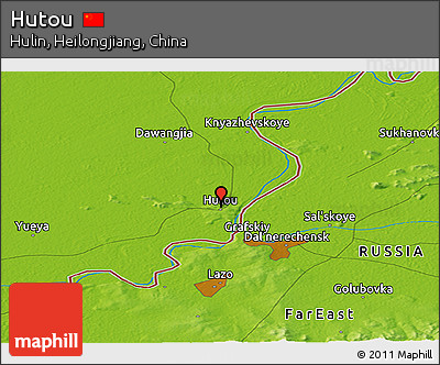 Physical Panoramic Map of Hutou