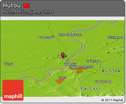 Physical Panoramic Map of Hutou
